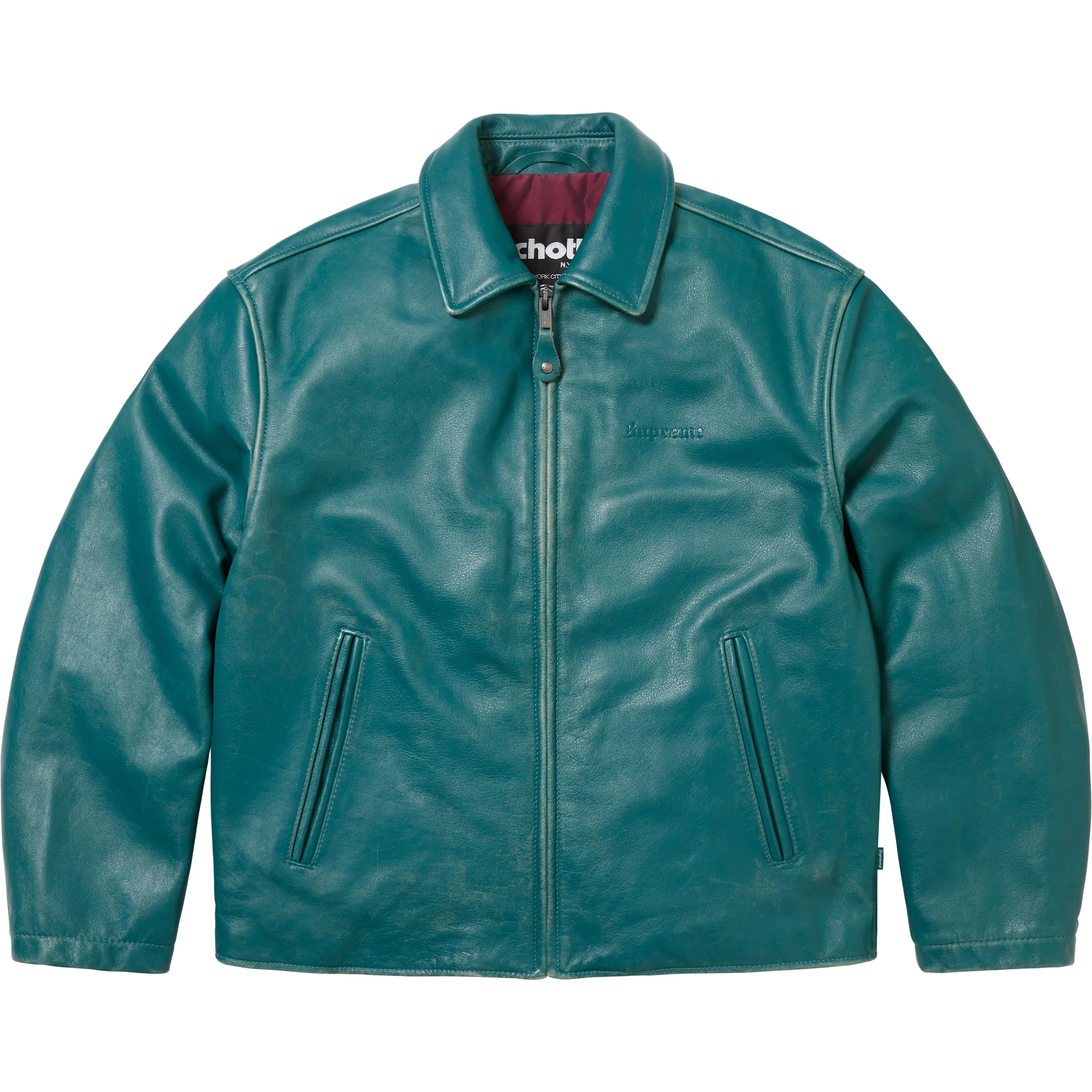 Supreme®/Schott® Leather Racer Jacket view 3